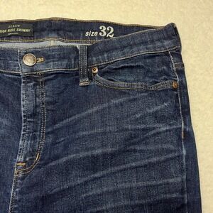 J.Crew Jeans Womens 32 Blue High Rise Skinny Dark Wash Denim Stretch 3714